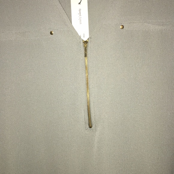 Olive Green Zip Pocketed Tank 1X Speed Limit - Picture 7 of 14